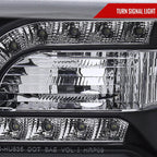 2005-2010 Chrysler 300 Projector Headlights w/ LED Light Strip (Matte Black Housing / Clear Lens)