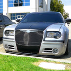 2005-2010 Chrysler 300 Projector Headlights w/ LED Light Strip (Matte Black Housing / Clear Lens)