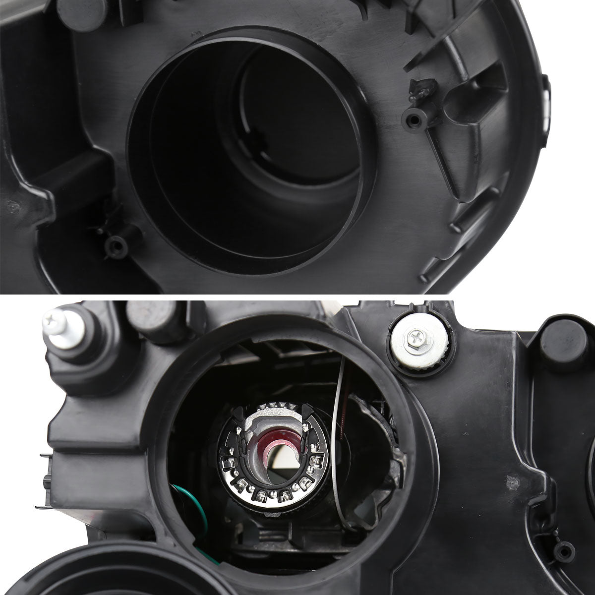 2015-2020 Dodge Challenger Dual Halo D2H Xenon Projector Headlights (Black Housing / Clear Lens)