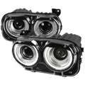 2015-2020 Dodge Challenger Dual Halo D2H Xenon Projector Headlights (Black Housing / Clear Lens)
