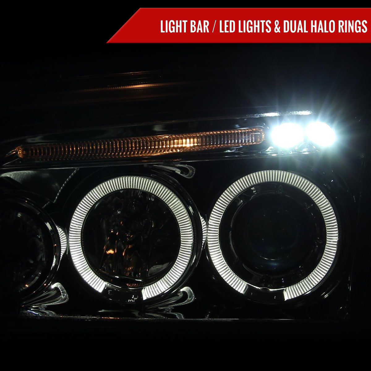 2005-2010 Dodge Charger LX Dual Halo Projector Headlights (Chrome Housing / Clear Lens)
