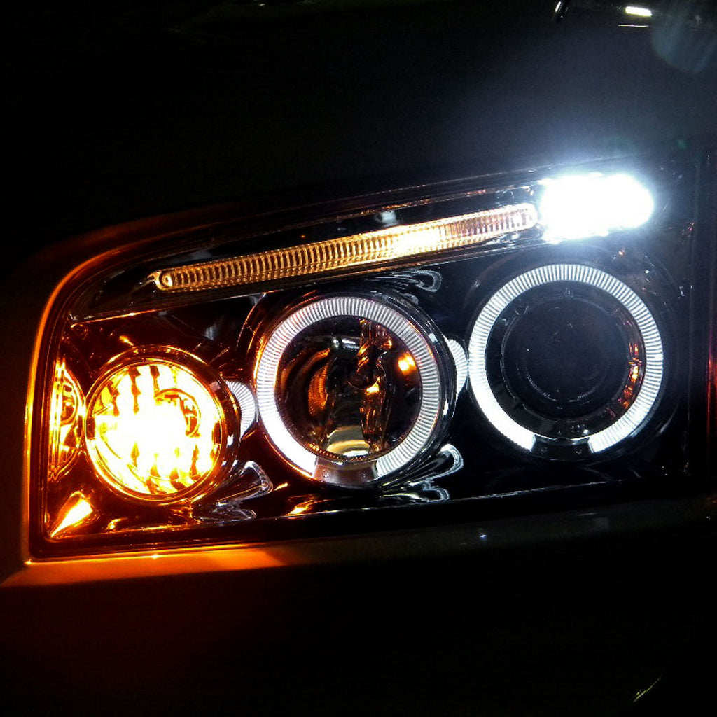 2005-2010 Dodge Charger LX Dual Halo Projector Headlights (Chrome Housing / Clear Lens)
