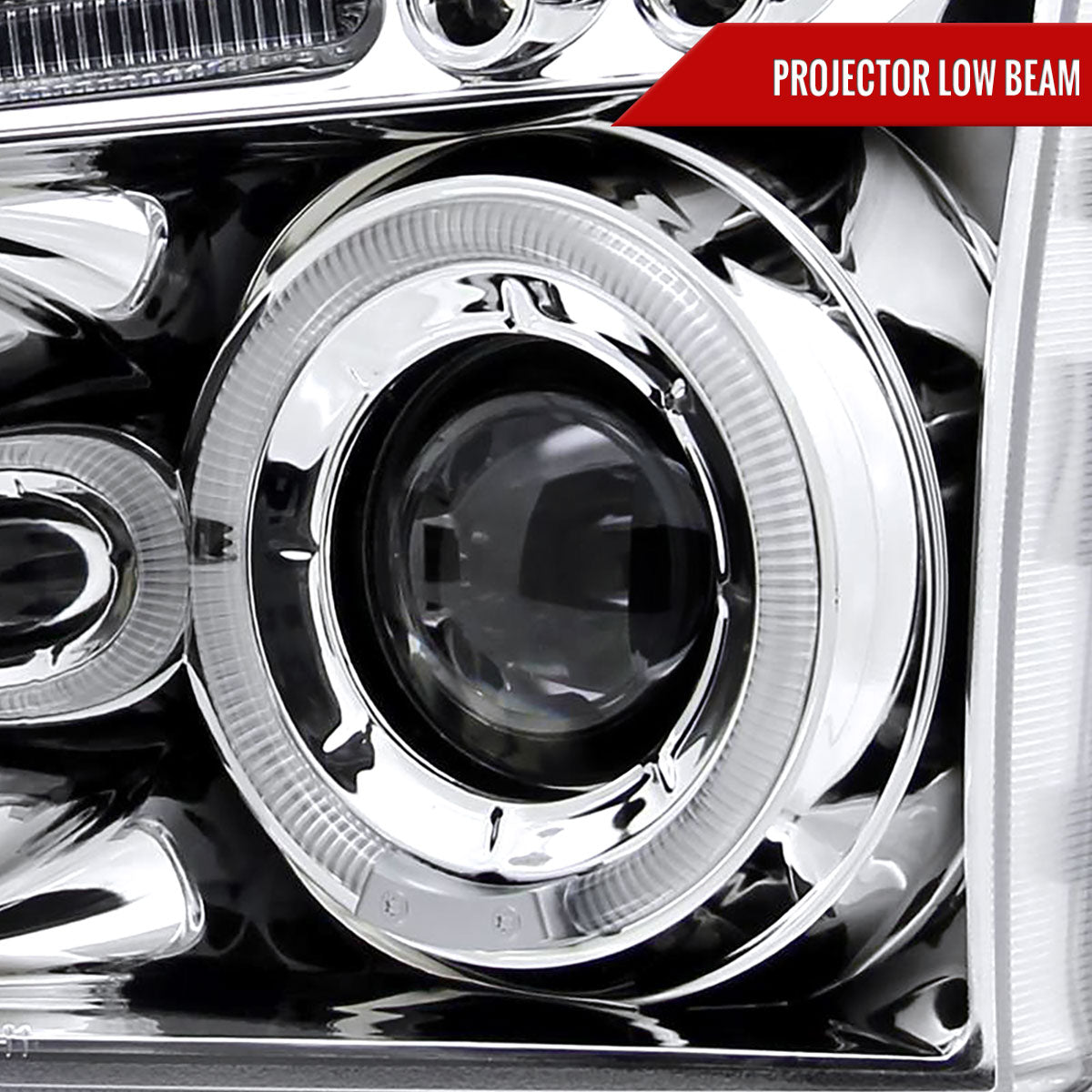 2005-2010 Dodge Charger LX Dual Halo Projector Headlights (Chrome Housing / Clear Lens)