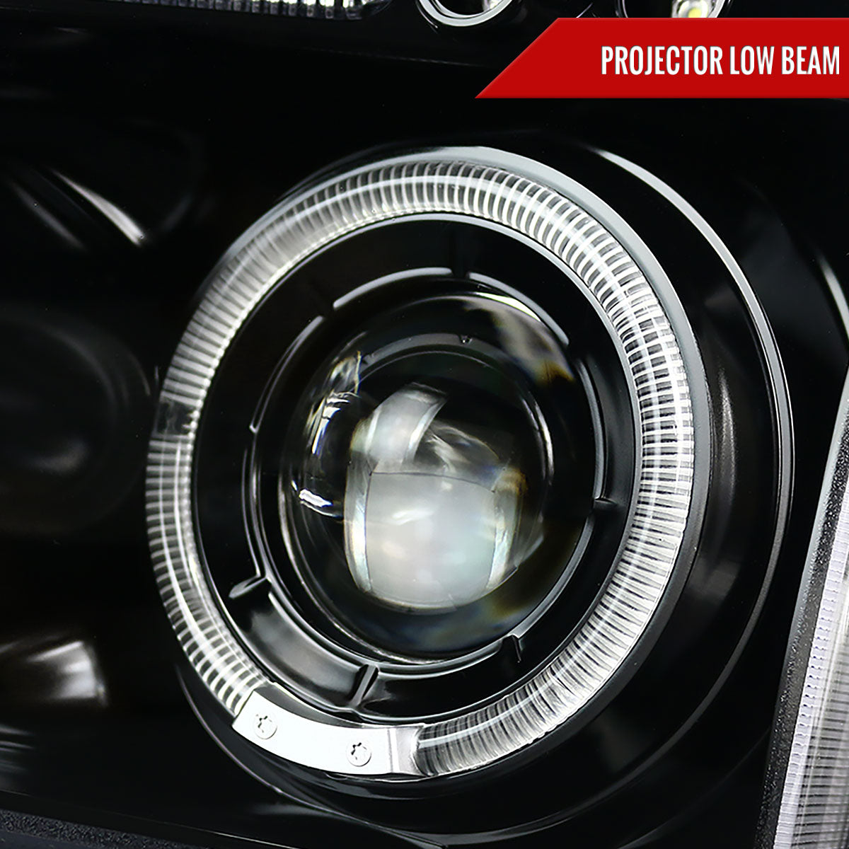 2005-2010 Dodge Charger LX Dual Halo Projector Headlights (Jet Black Housing / Clear Lens)
