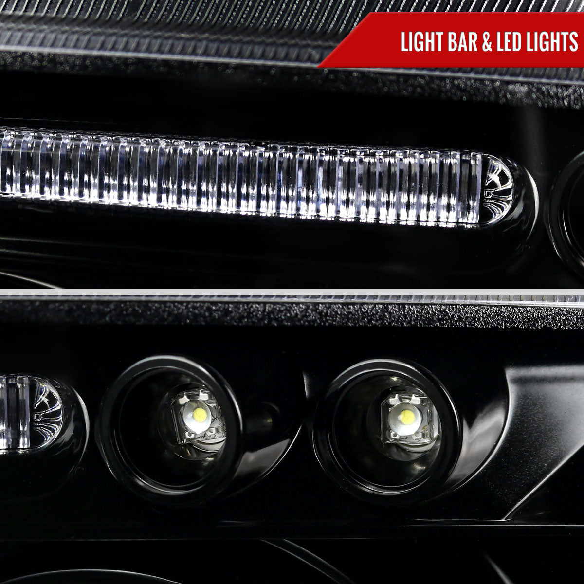 2005-2010 Dodge Charger LX Dual Halo Projector Headlights (Jet Black Housing / Clear Lens)