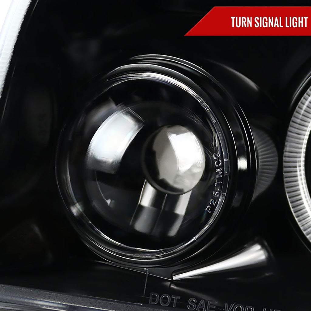 2005-2010 Dodge Charger LX Dual Halo Projector Headlights (Jet Black Housing / Clear Lens)
