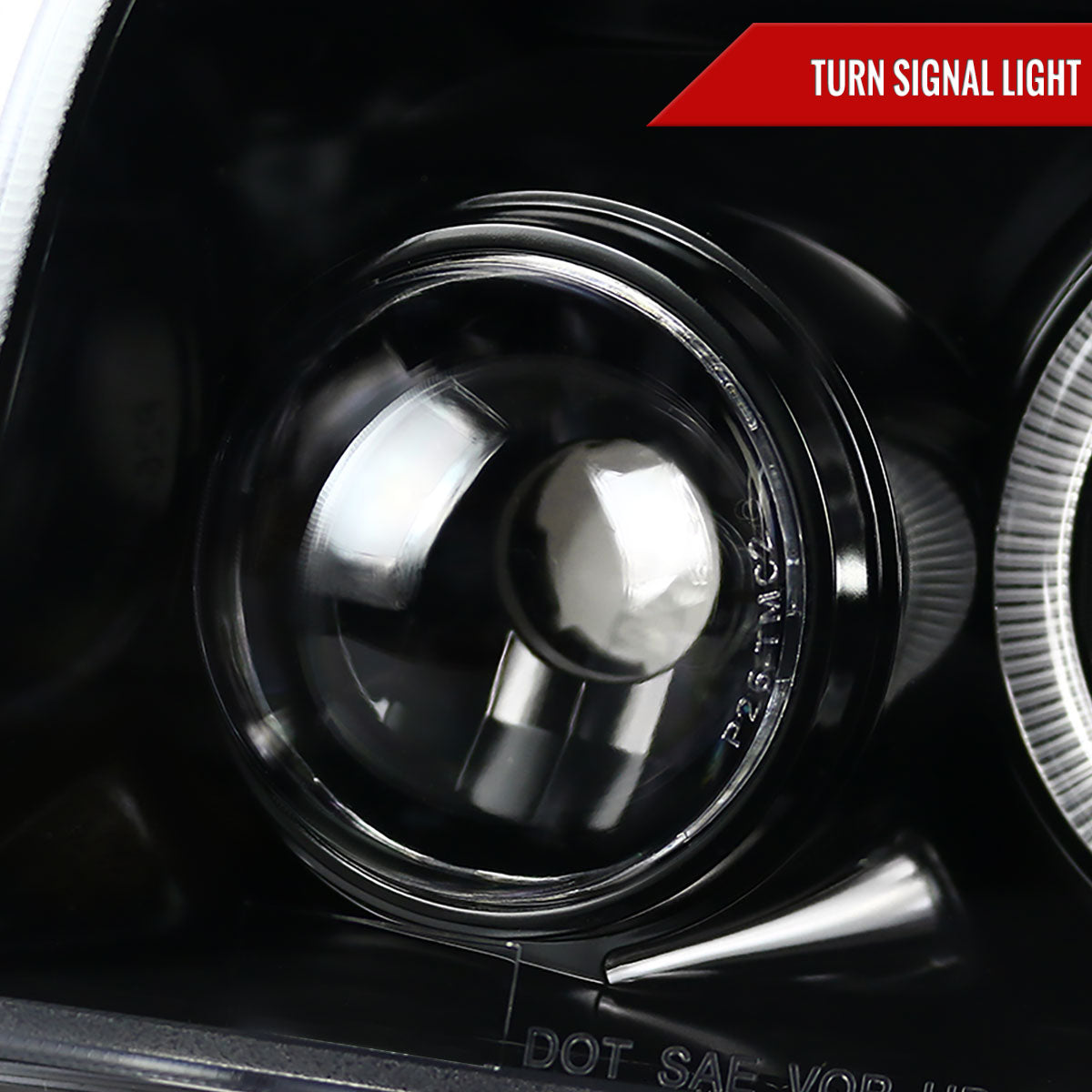2005-2010 Dodge Charger LX Dual Halo Projector Headlights (Jet Black Housing / Clear Lens)