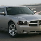 2005-2010 Dodge Charger LX Dual Halo Projector Headlights (Jet Black Housing / Clear Lens)