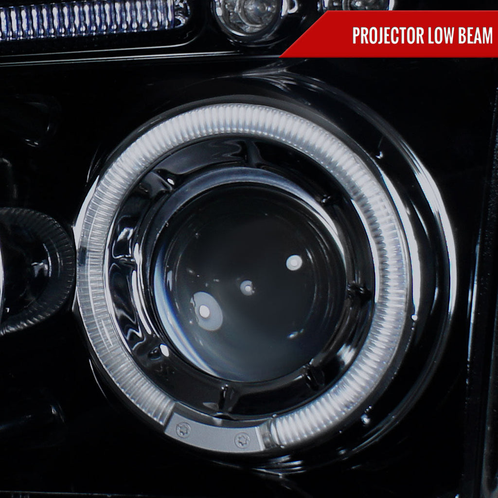 2005-2010 Dodge Charger LX Dual Halo Projector Headlights (Glossy Black Housing / Smoked Lens)