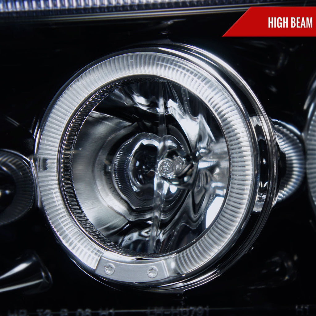 2005-2010 Dodge Charger LX Dual Halo Projector Headlights (Glossy Black Housing / Smoked Lens)