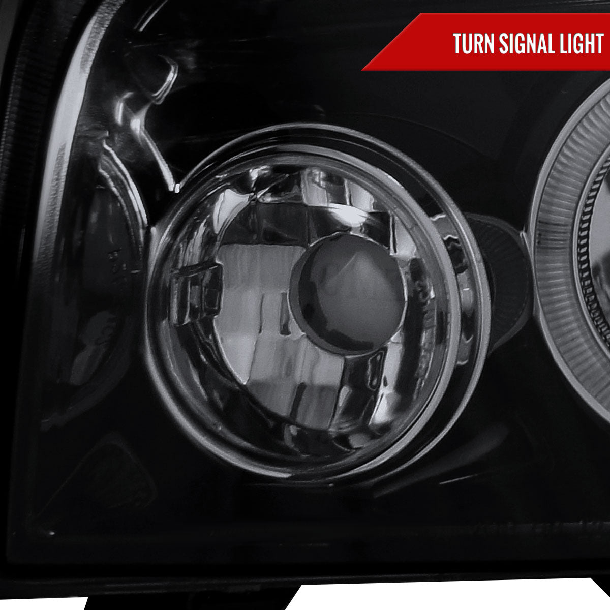 2005-2010 Dodge Charger LX Dual Halo Projector Headlights (Glossy Black Housing / Smoked Lens)