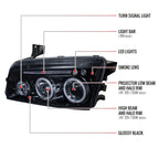 2005-2010 Dodge Charger LX Dual Halo Projector Headlights (Glossy Black Housing / Smoked Lens)