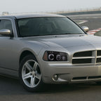 2005-2010 Dodge Charger LX Dual Halo Projector Headlights (Glossy Black Housing / Smoked Lens)