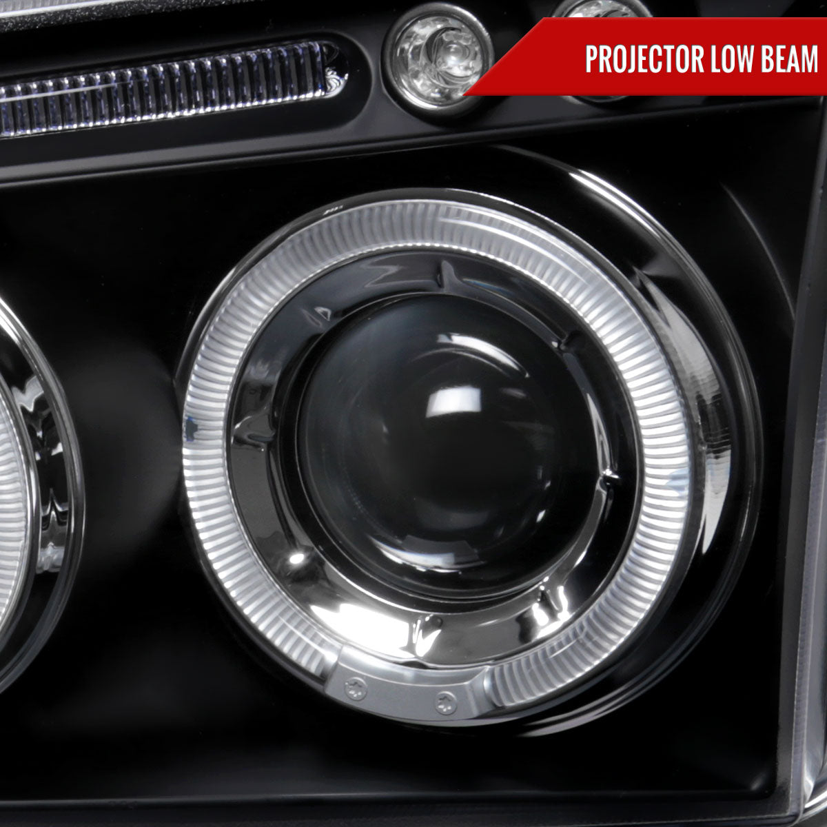 2005-2010 Dodge Charger LX Dual Halo Projector Headlights (Matte Black Housing / Clear Lens)