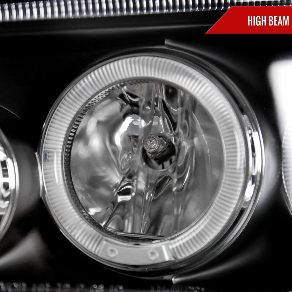 2005-2010 Dodge Charger LX Dual Halo Projector Headlights (Matte Black Housing / Clear Lens)