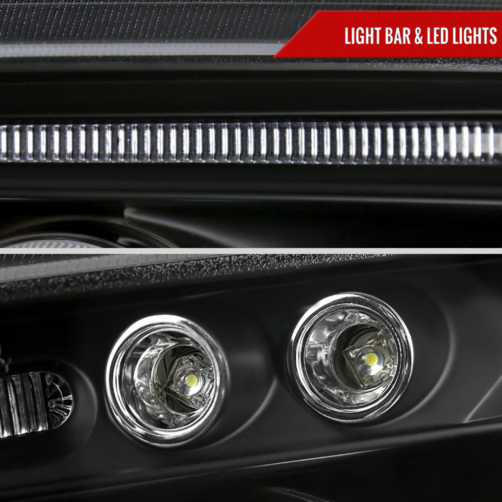 2005-2010 Dodge Charger LX Dual Halo Projector Headlights (Matte Black Housing / Clear Lens)