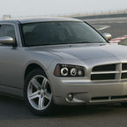 2005-2010 Dodge Charger LX Dual Halo Projector Headlights (Matte Black Housing / Clear Lens)