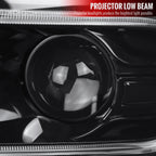 2011-2014 Dodge Charger LD D2H Xenon Projector Headlights w/ LED C Strip & Sequential LED Turn Signal Lights (Black Housing / Clear Lens)