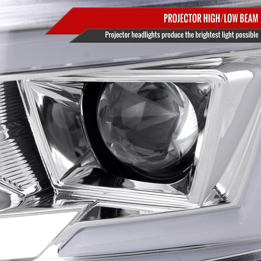 2015-2023 Dodge Charger LD LED Strip Projector Headlights w/ LED Sequential Turn Signal (Chrome Housing / Clear Lens)