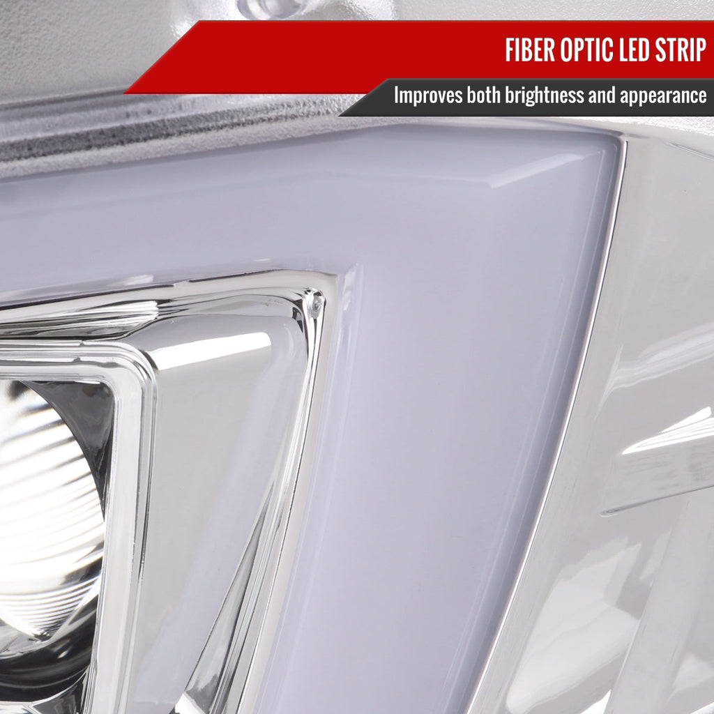 2015-2023 Dodge Charger LD LED Strip Projector Headlights w/ LED Sequential Turn Signal (Chrome Housing / Clear Lens)