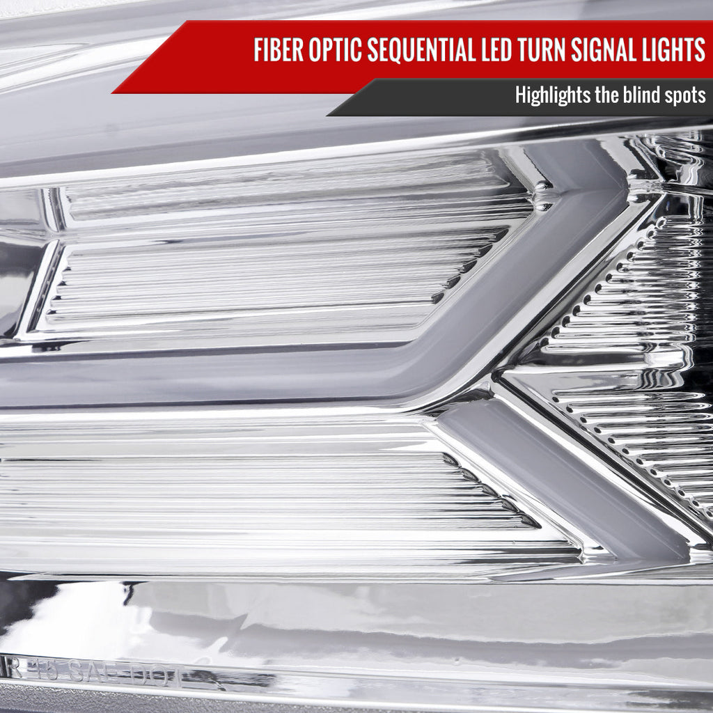 2015-2023 Dodge Charger LD LED Strip Projector Headlights w/ LED Sequential Turn Signal (Chrome Housing / Clear Lens)