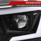 2015-2023 Dodge Charger LD LED Strip Projector Headlights w/ LED Sequential Turn Signal (Jet Black Housing / Clear Lens)