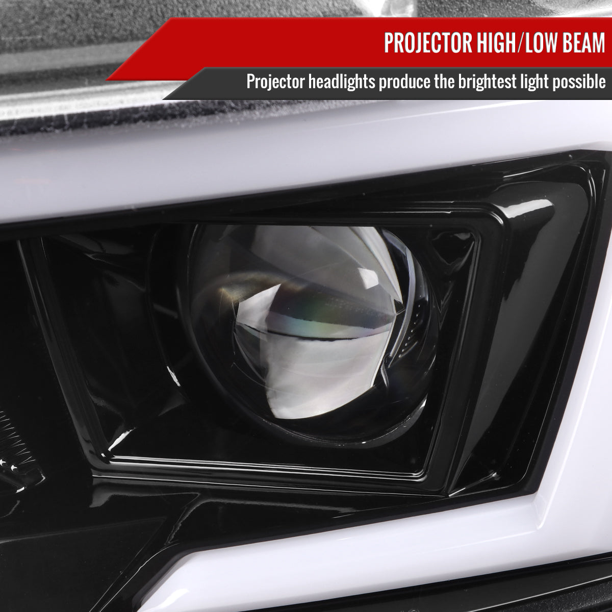 2015-2023 Dodge Charger LD LED Strip Projector Headlights w/ LED Sequential Turn Signal (Jet Black Housing / Clear Lens)