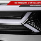 2015-2023 Dodge Charger LD LED Strip Projector Headlights w/ LED Sequential Turn Signal (Jet Black Housing / Clear Lens)