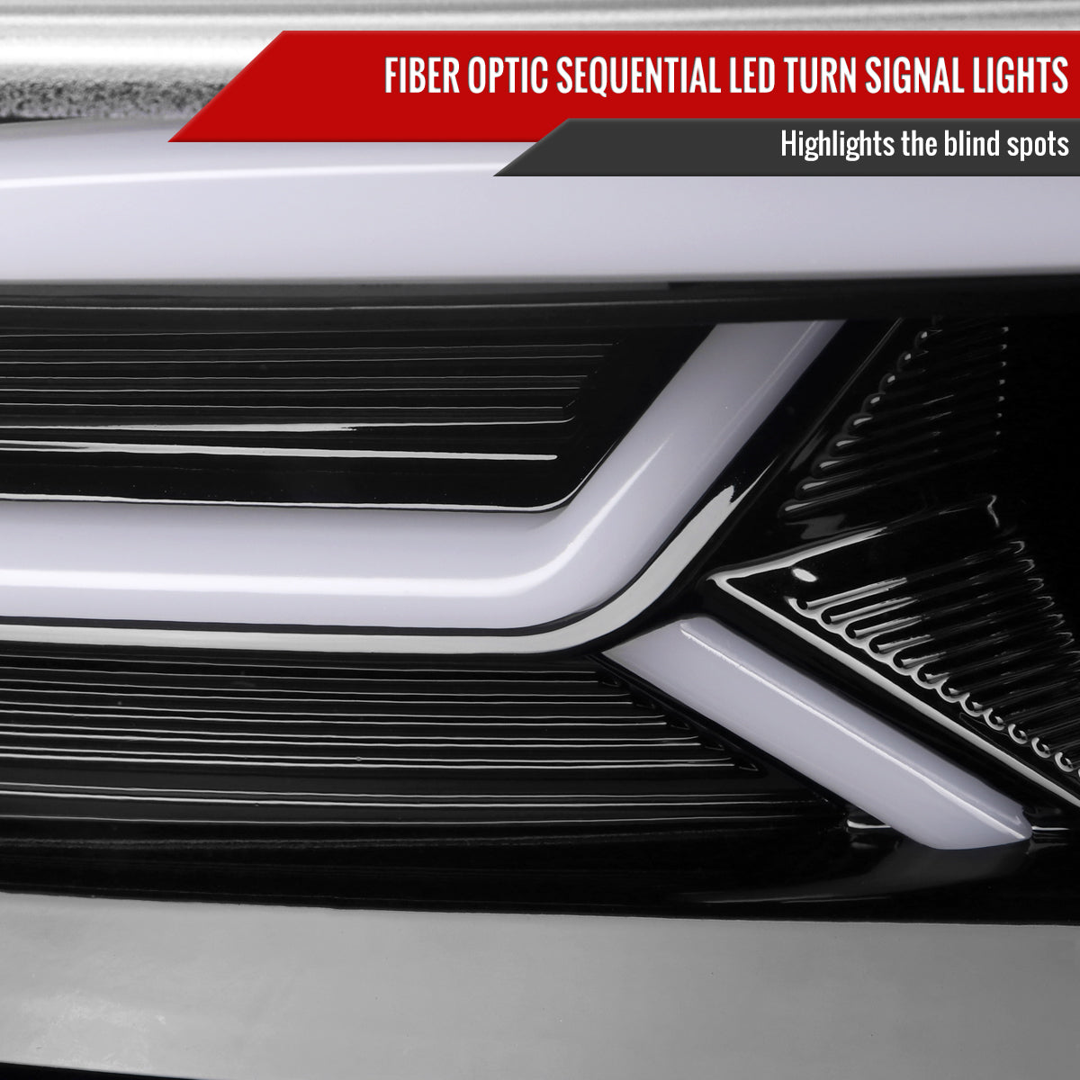2015-2023 Dodge Charger LD LED Strip Projector Headlights w/ LED Sequential Turn Signal (Jet Black Housing / Clear Lens)