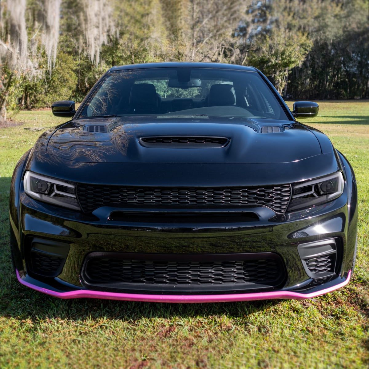 2015-2023 Dodge Charger LD LED Strip Projector Headlights w/ LED Sequential Turn Signal (Jet Black Housing / Clear Lens)