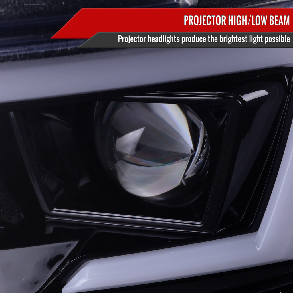 2015-2023 Dodge Charger LD LED Strip Projector Headlights w/ LED Sequential Turn Signal (Chrome Housing / Smoked Lens)