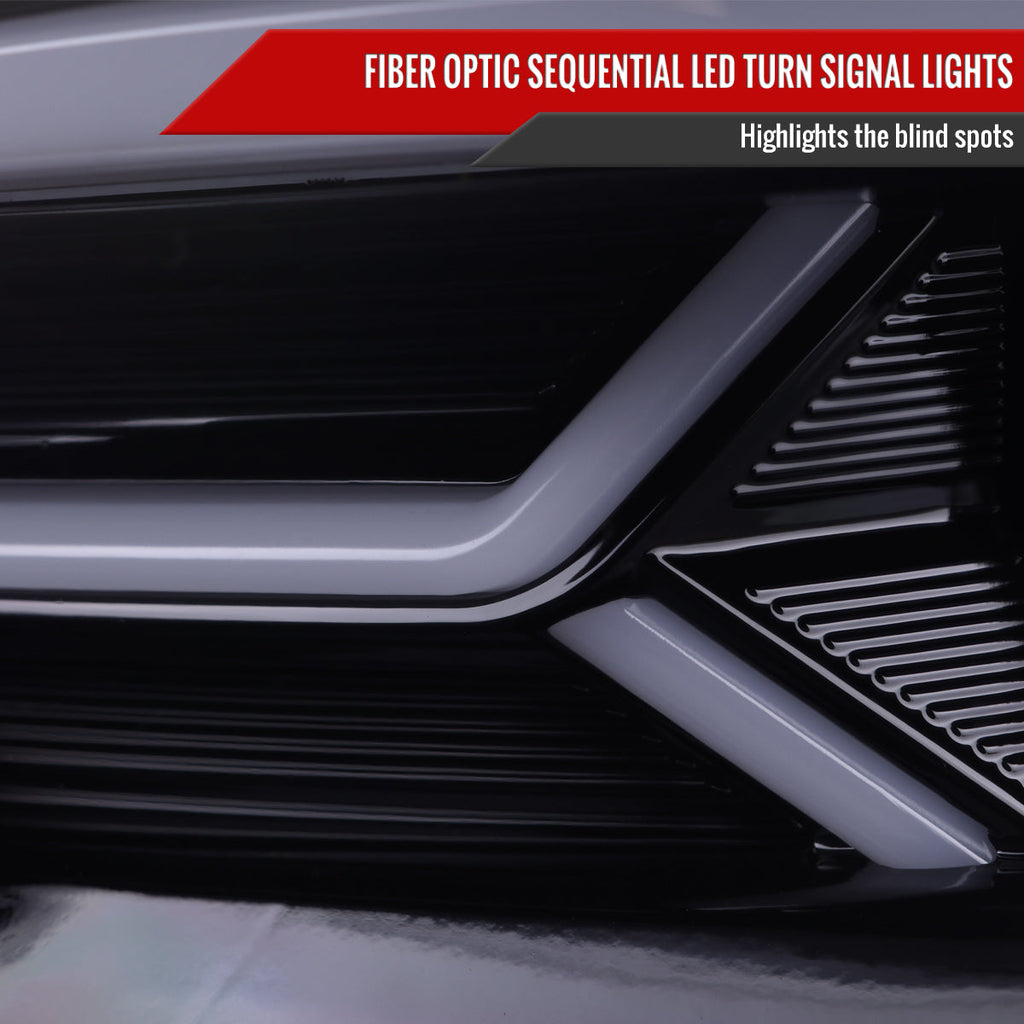 2015-2023 Dodge Charger LD LED Strip Projector Headlights w/ LED Sequential Turn Signal (Chrome Housing / Smoked Lens)