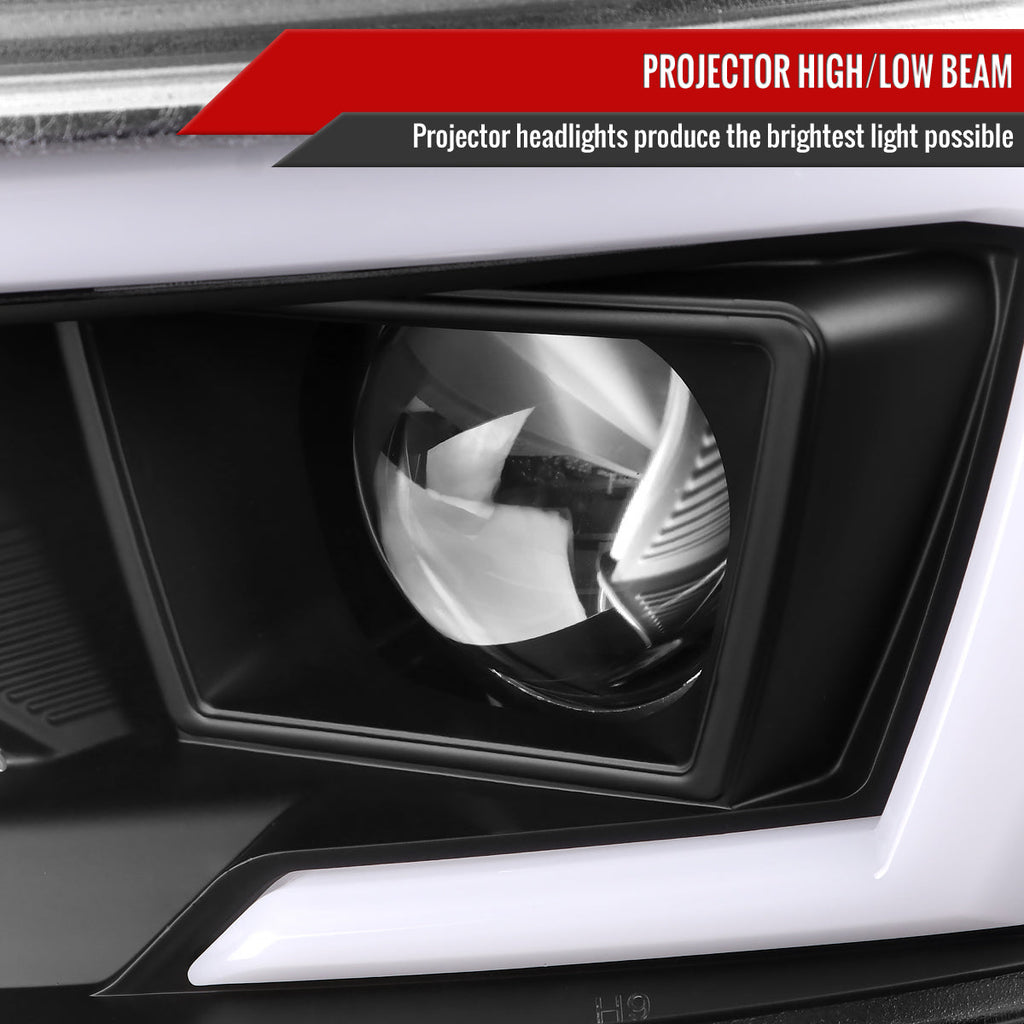 2015-2023 Dodge Charger LD LED Strip Projector Headlights w/ LED Sequential Turn Signal (Matte Black Housing / Clear Lens)