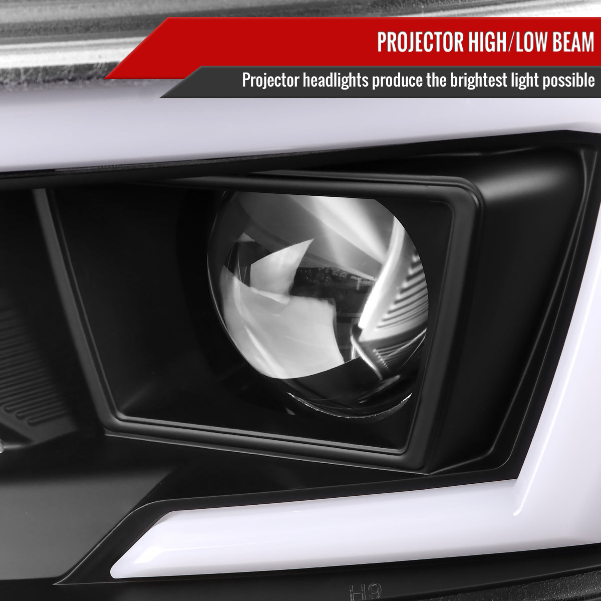 2015-2023 Dodge Charger LD LED Strip Projector Headlights w/ LED Sequential Turn Signal (Matte Black Housing / Clear Lens)