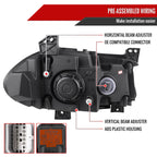 2015-2023 Dodge Charger LD LED Strip Projector Headlights w/ LED Sequential Turn Signal (Matte Black Housing / Clear Lens)