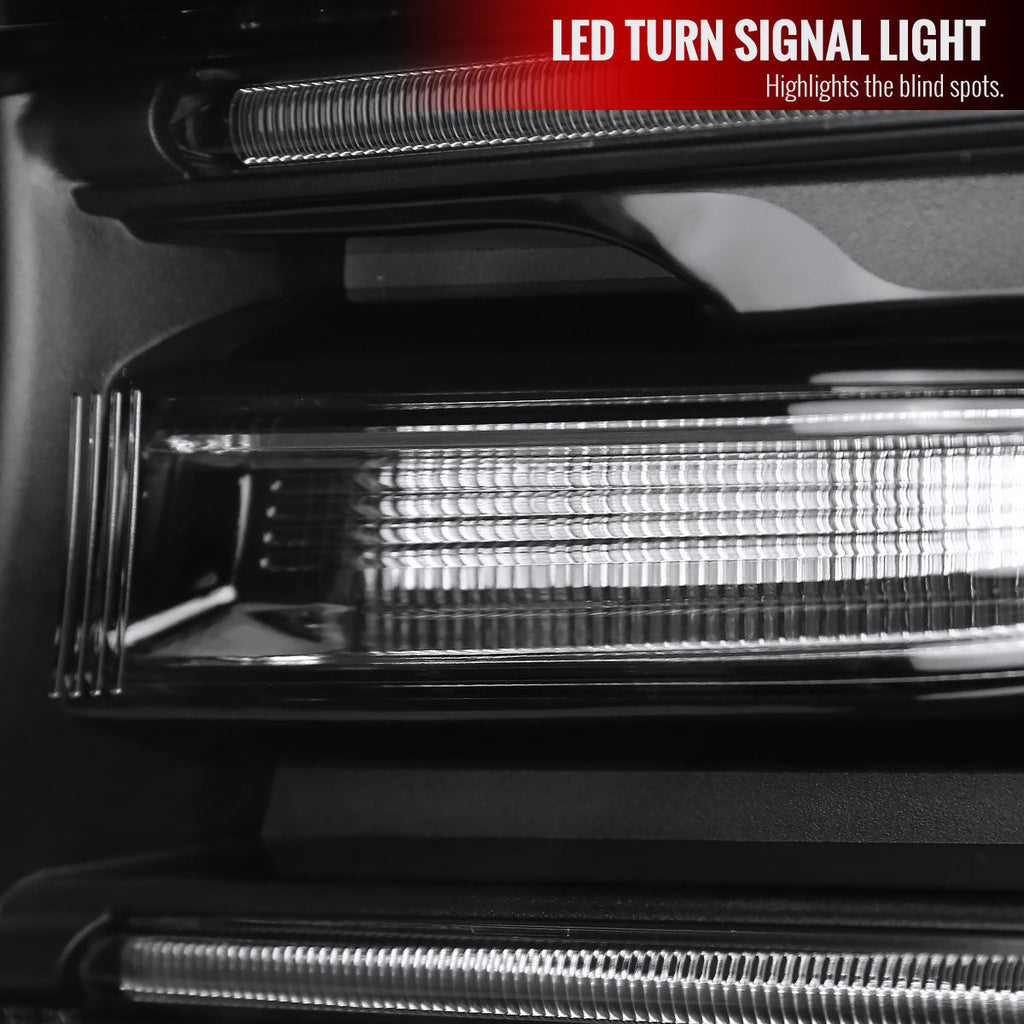 2015-2020 Dodge Charger LD Projector Headlights w/ LED C Strip & LED Turn Signal Lights (Black Housing / Clear Lens)