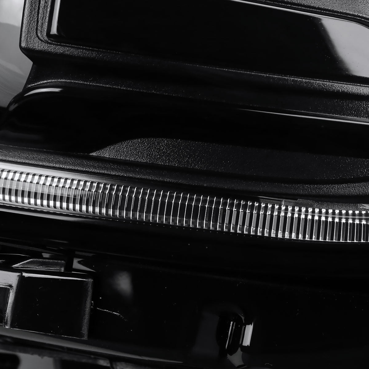 2015-2020 Dodge Charger LD Projector Headlights w/ LED C Strip & LED Turn Signal Lights (Black Housing / Clear Lens)