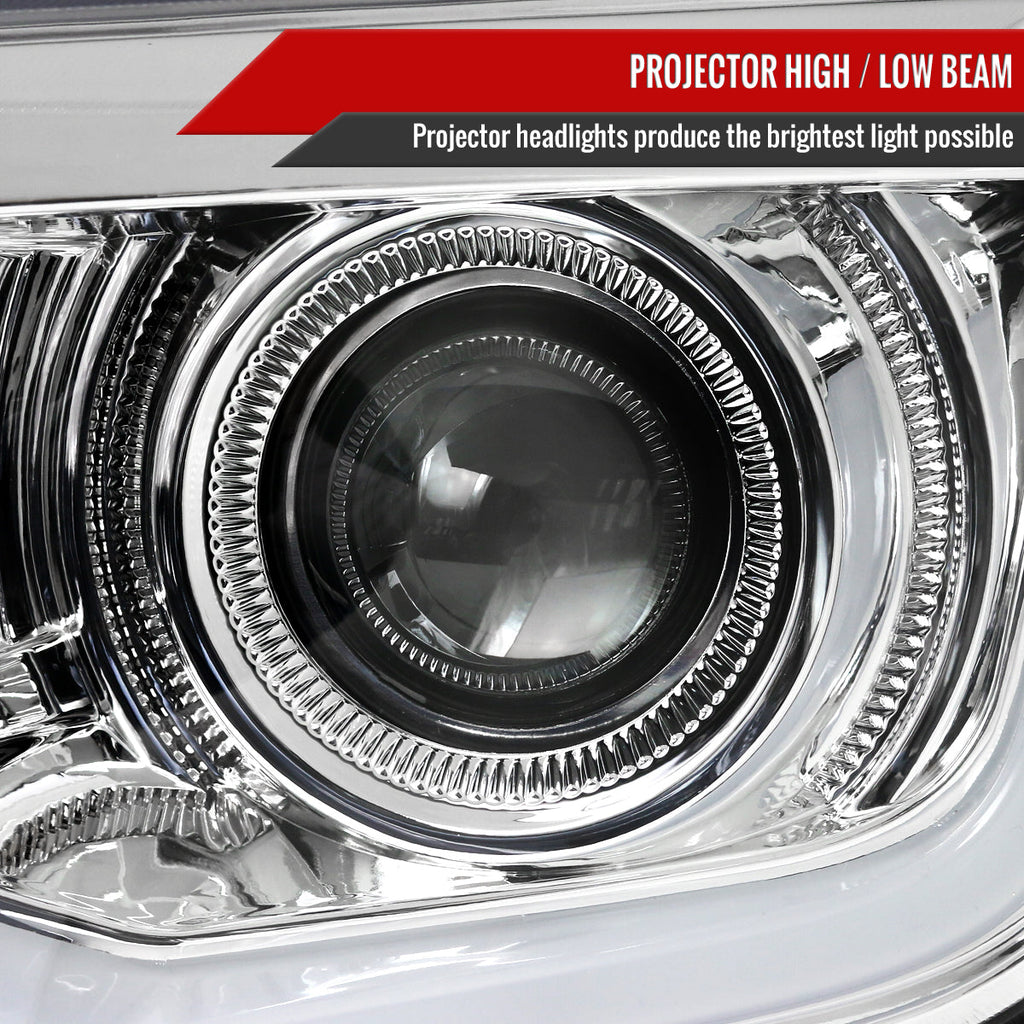 2010-2013 Chevrolet Camaro 5th Gen LED Bar Projector Headlights (Chrome Housing / Clear Lens)