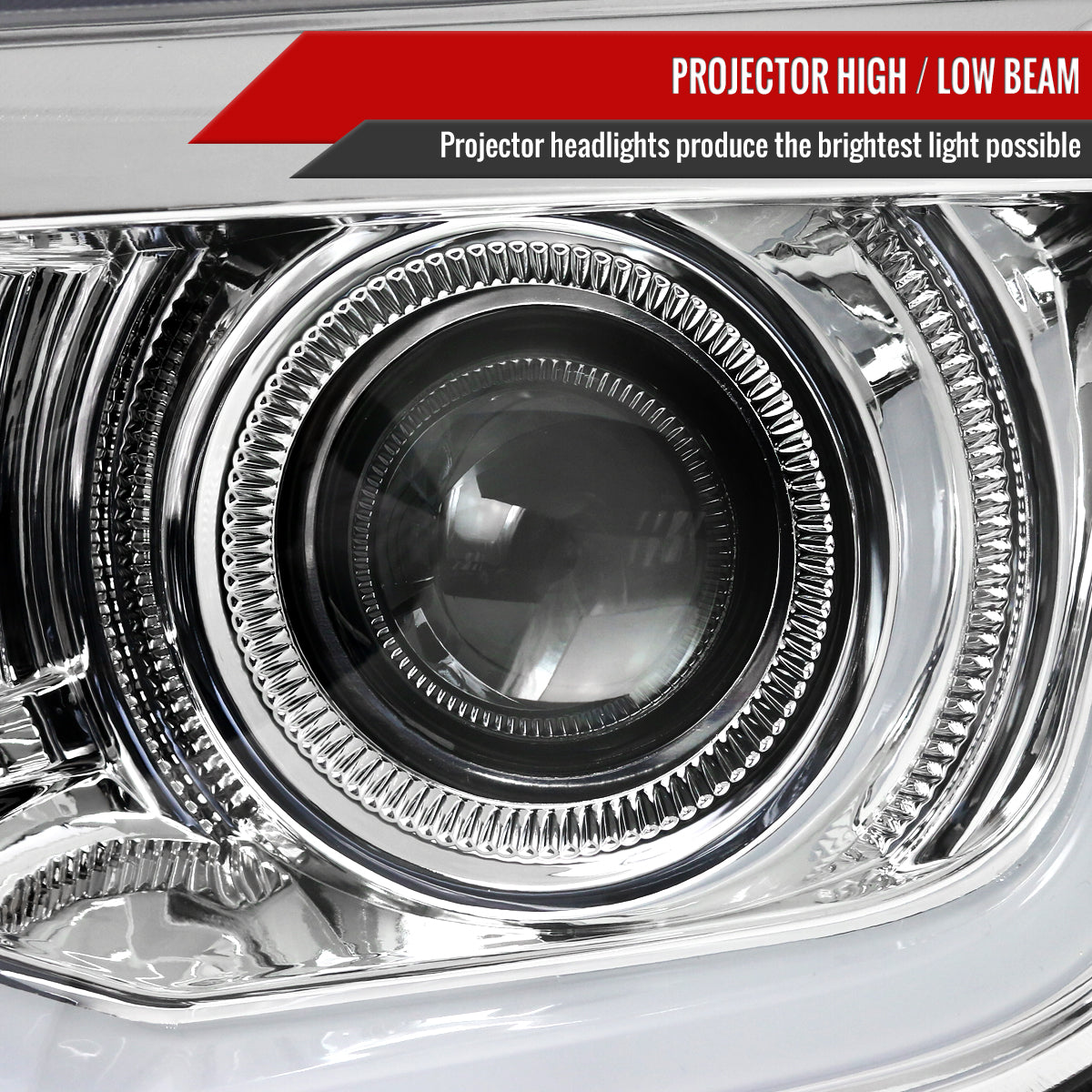 2010-2013 Chevrolet Camaro 5th Gen LED Bar Projector Headlights (Chrome Housing / Clear Lens)