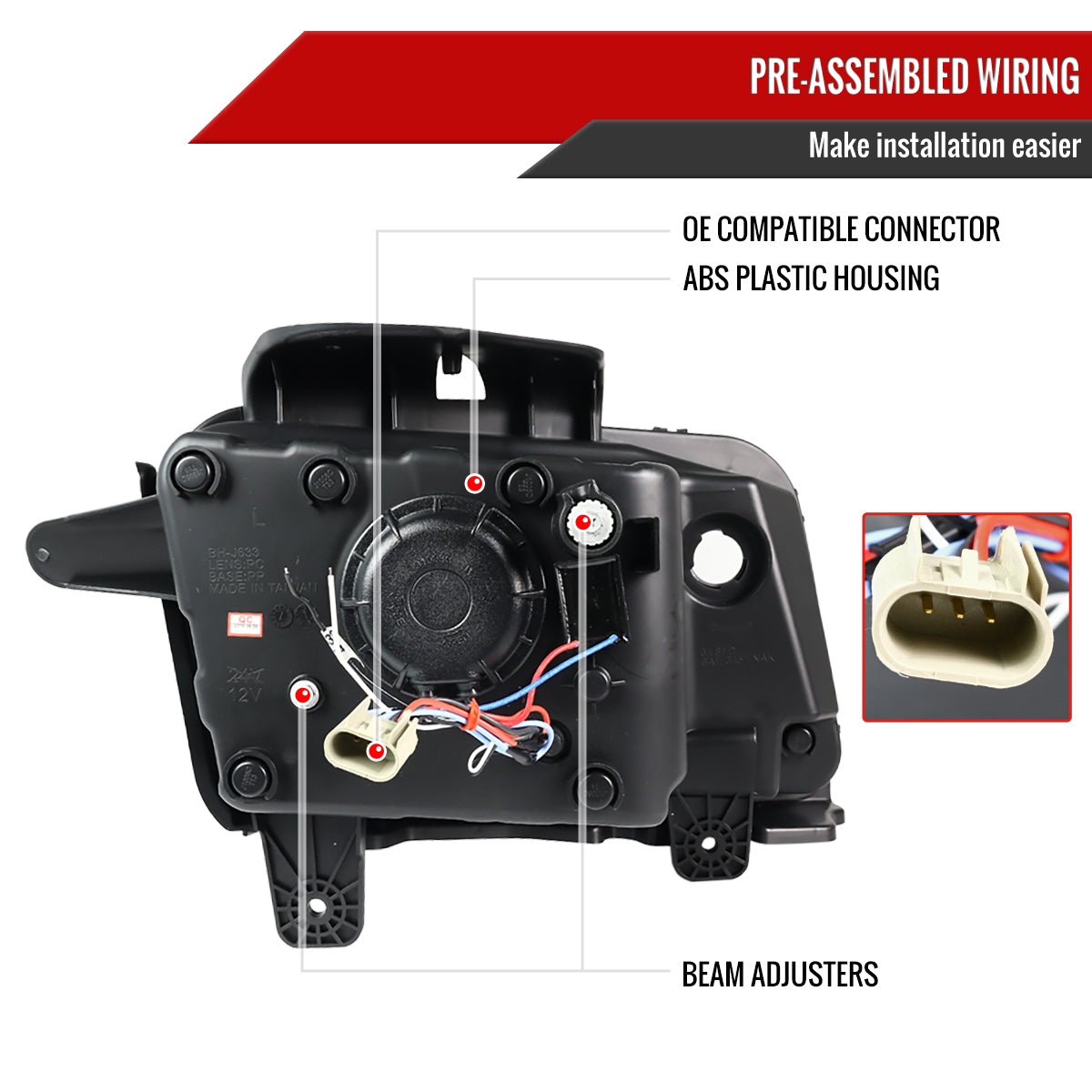 2010-2013 Chevrolet Camaro 5th Gen LED Bar Projector Headlights (Chrome Housing / Clear Lens)