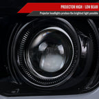 2010-2013 Chevrolet Camaro 5th Gen LED Bar Projector Headlights (Glossy Black Housing / Smoked Lens)