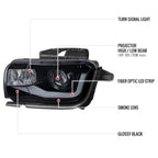 2010-2013 Chevrolet Camaro 5th Gen LED Bar Projector Headlights (Glossy Black Housing / Smoked Lens)