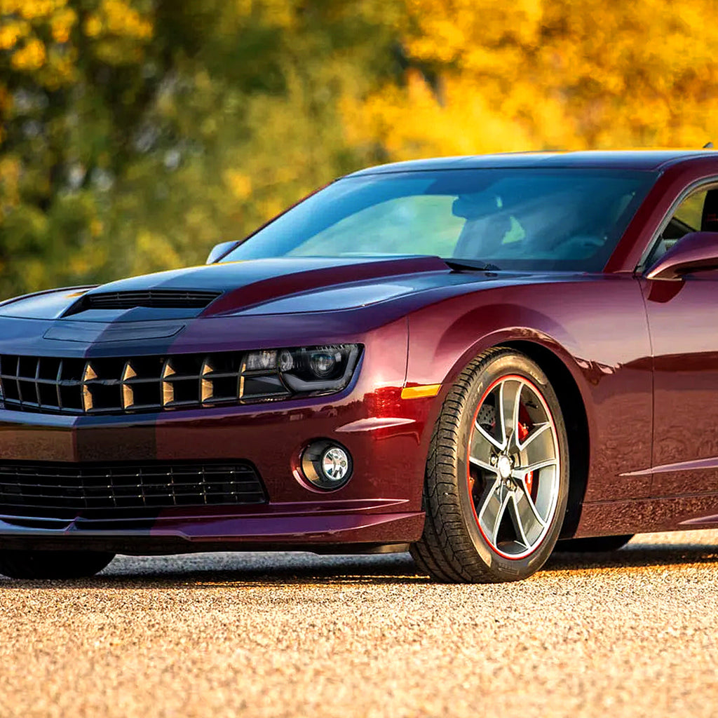 2010-2013 Chevrolet Camaro 5th Gen LED Bar Projector Headlights (Glossy Black Housing / Smoked Lens)