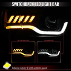 2010-2013 Chevrolet Camaro 5th Gen Projector Headlights w/ Switchback LED DRL (Matte Black Housing / Clear Lens)