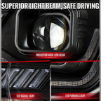 2010-2013 Chevrolet Camaro 5th Gen Projector Headlights w/ Switchback LED DRL (Matte Black Housing / Clear Lens)