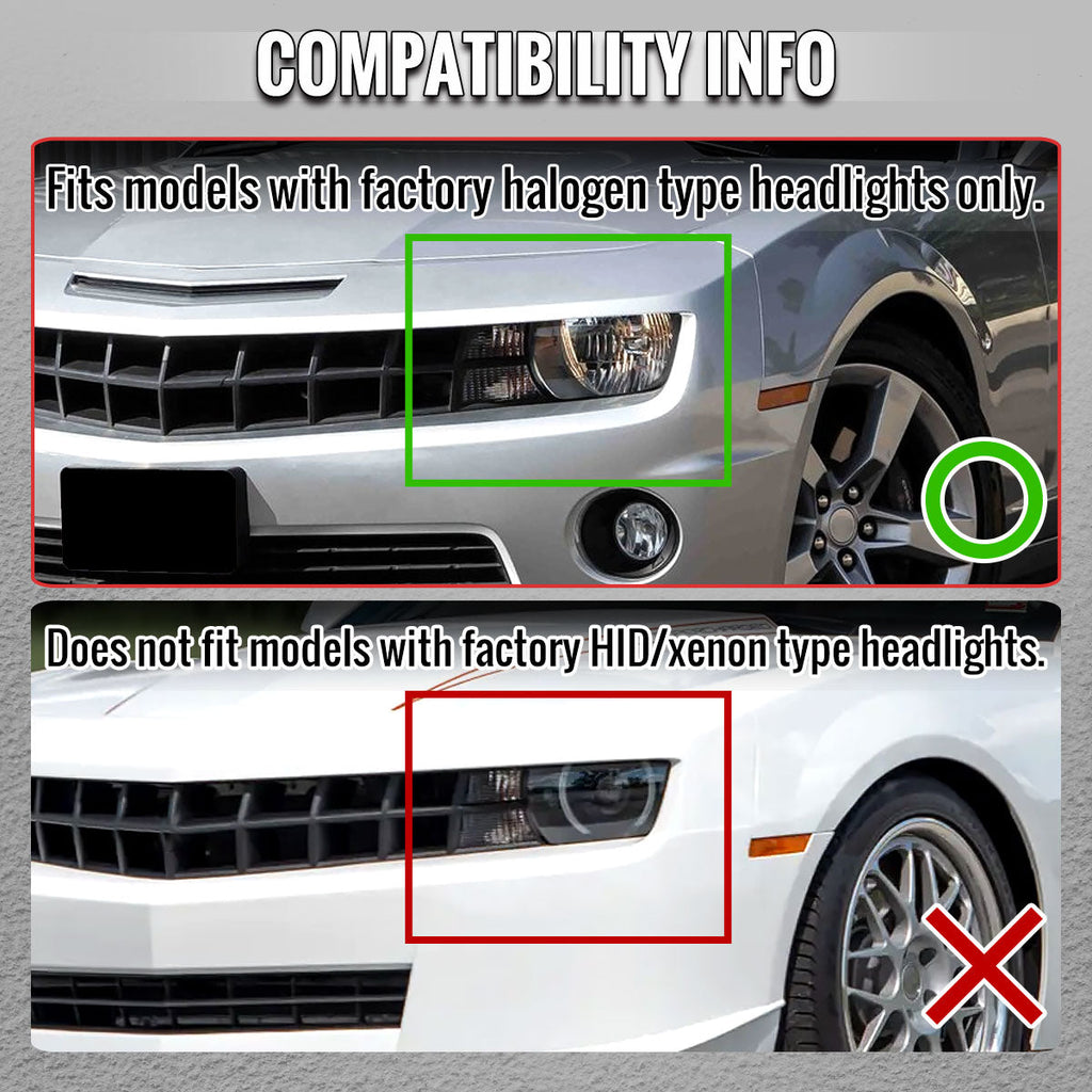 2010-2013 Chevrolet Camaro 5th Gen Projector Headlights w/ Switchback LED DRL (Matte Black Housing / Clear Lens)