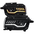 2010-2013 Chevrolet Camaro 5th Gen Projector Headlights w/ Switchback LED DRL (Matte Black Housing / Clear Lens)
