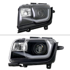 2010-2013 Chevrolet Camaro 5th Gen LED Bar Projector Headlights (Matte Black Housing / Clear Lens)