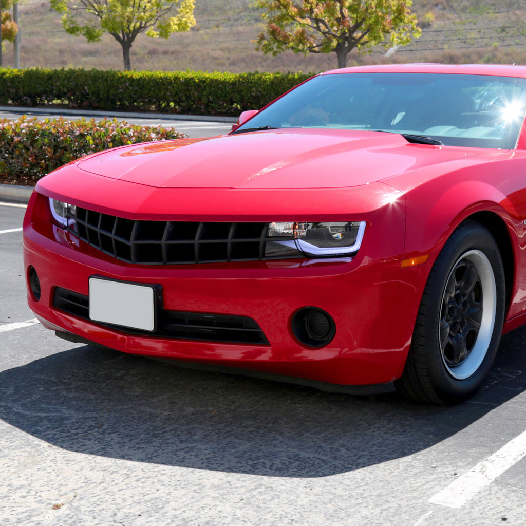 2010-2013 Chevrolet Camaro 5th Gen LED Bar Projector Headlights (Matte Black Housing / Clear Lens)