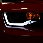 2010-2013 Chevrolet Camaro 5th Gen LED Bar Projector Headlights (Matte Black Housing / Clear Lens)